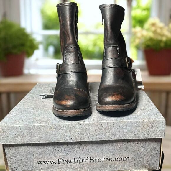 Freebird by Steven Carlito Boots Distressed Leather Ankle Mid-Calf Women’s Size - Picture 13 of 15